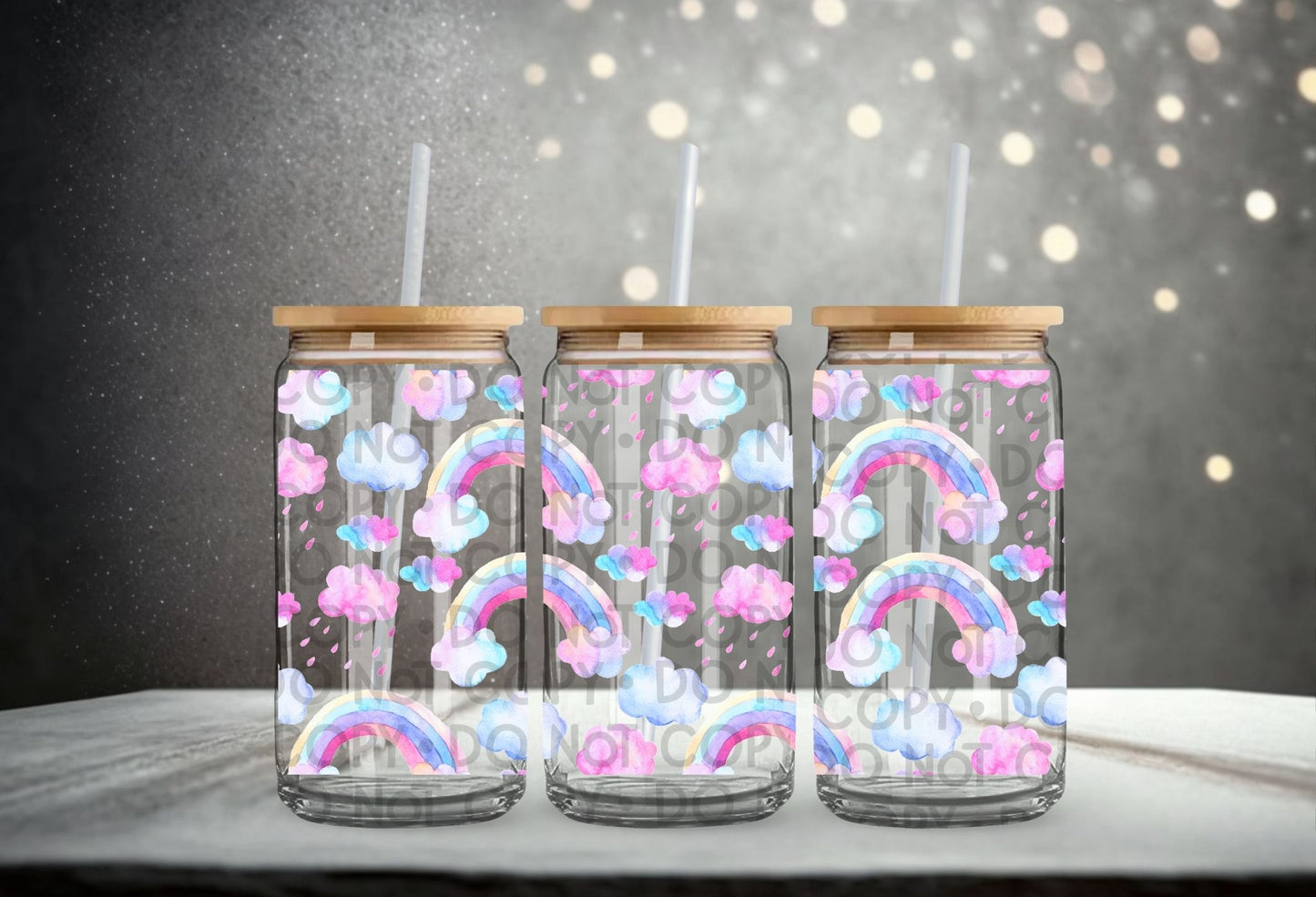 Clouds & Rainbows Wrap 16oz - UV DTF