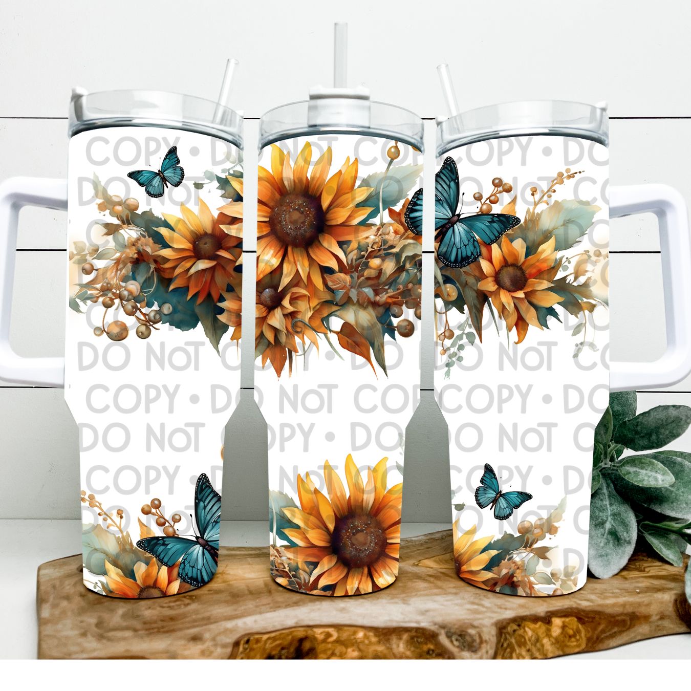Sunflowers & Butterflies - 40oz Sublimation Wrap