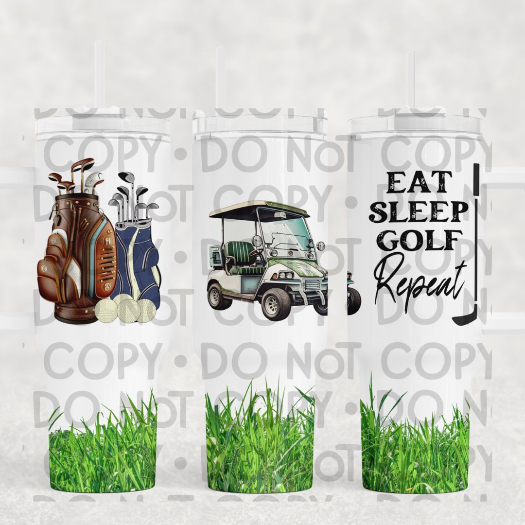 Eat Sleep Golf Repeat - 40oz UV DTF Wrap