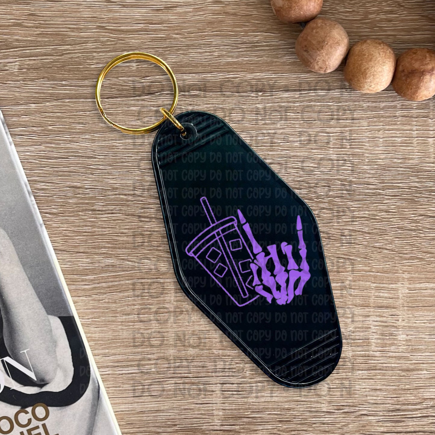 Skellie Iced Coffee - UV DTF Keychain Decal