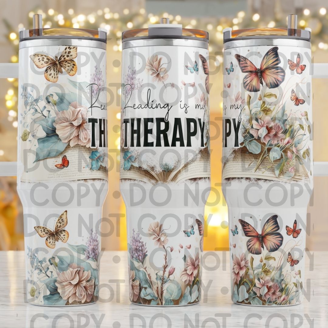 Reading Is My Therapy - 40oz Sublimation Wrap