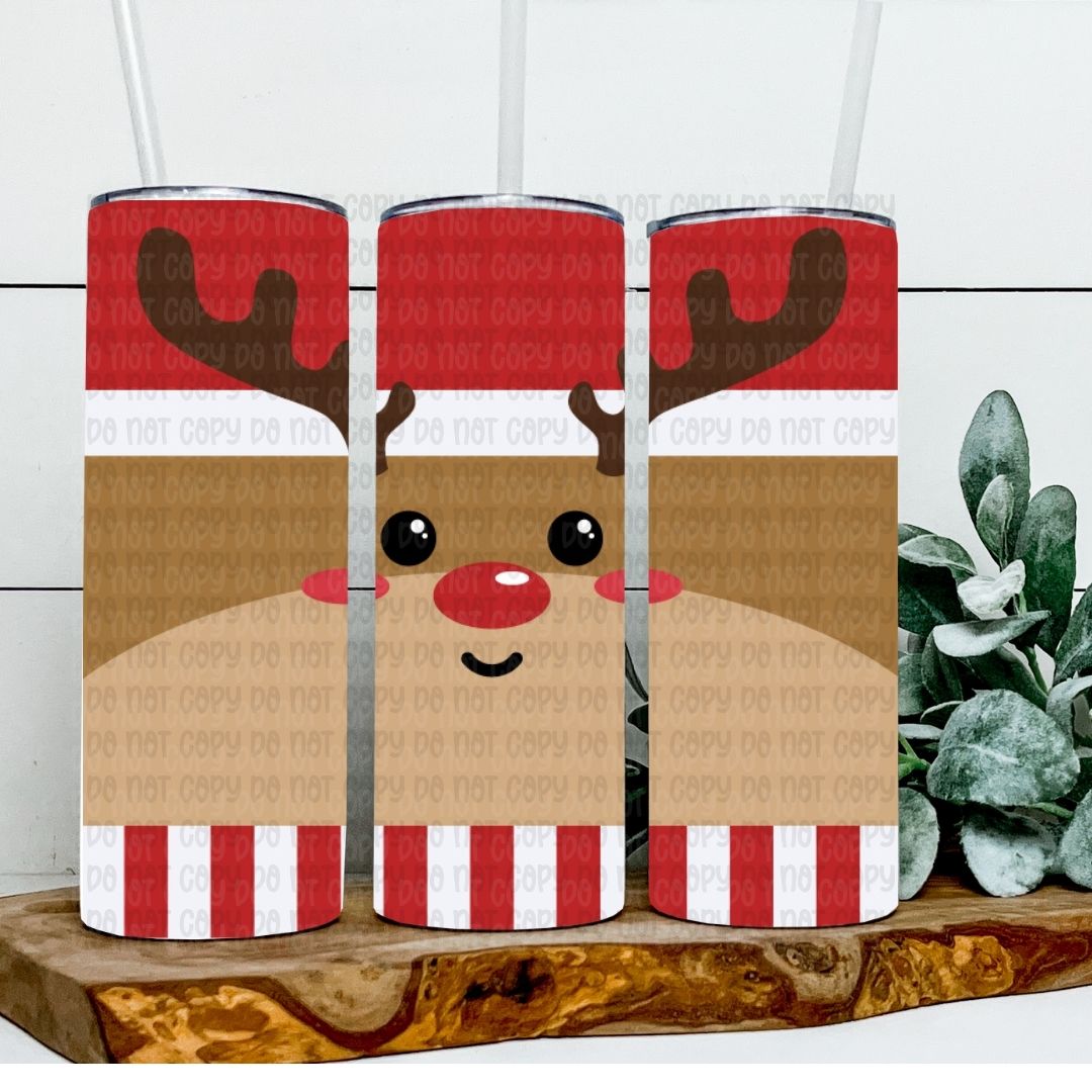 Reindeer - Sublimation 20oz Skinny Straight Wrap