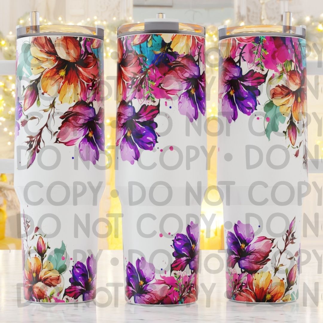 Flowers - 40oz Sublimation Wrap