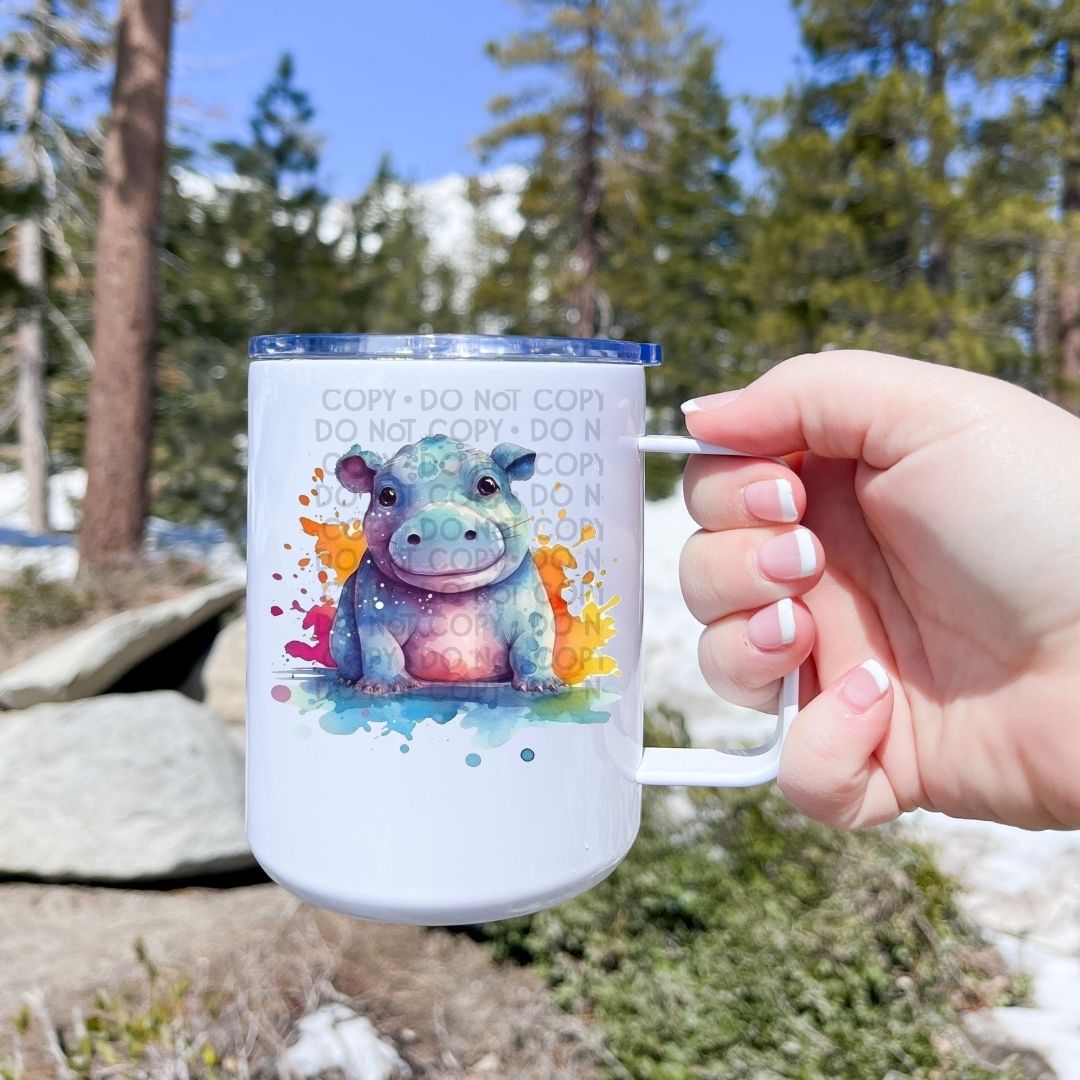 Baby Hippo - UV DTF Decal