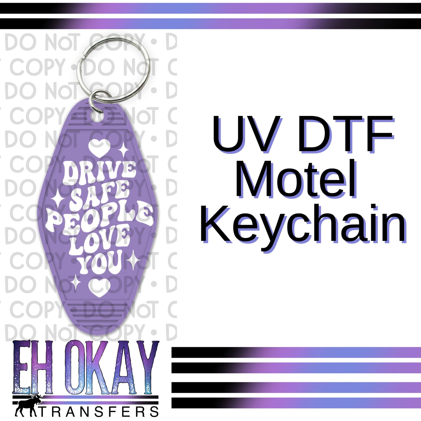 Drive Safe White - UV DTF Keychain Decal