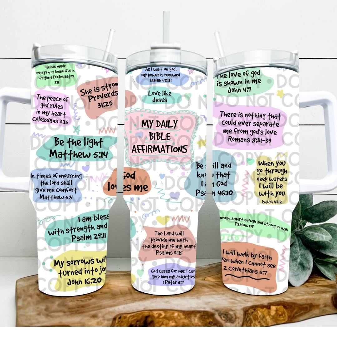 My Daily Bible Affirmations - 40oz UV DTF Wrap