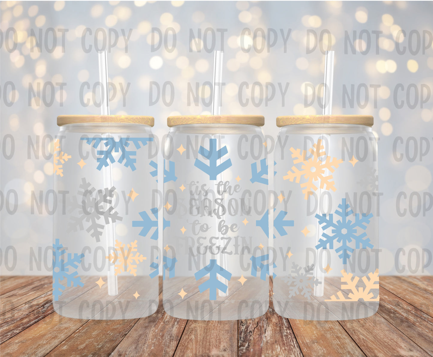 TIS THE SEASON SNOWFLAKE - UV DTF