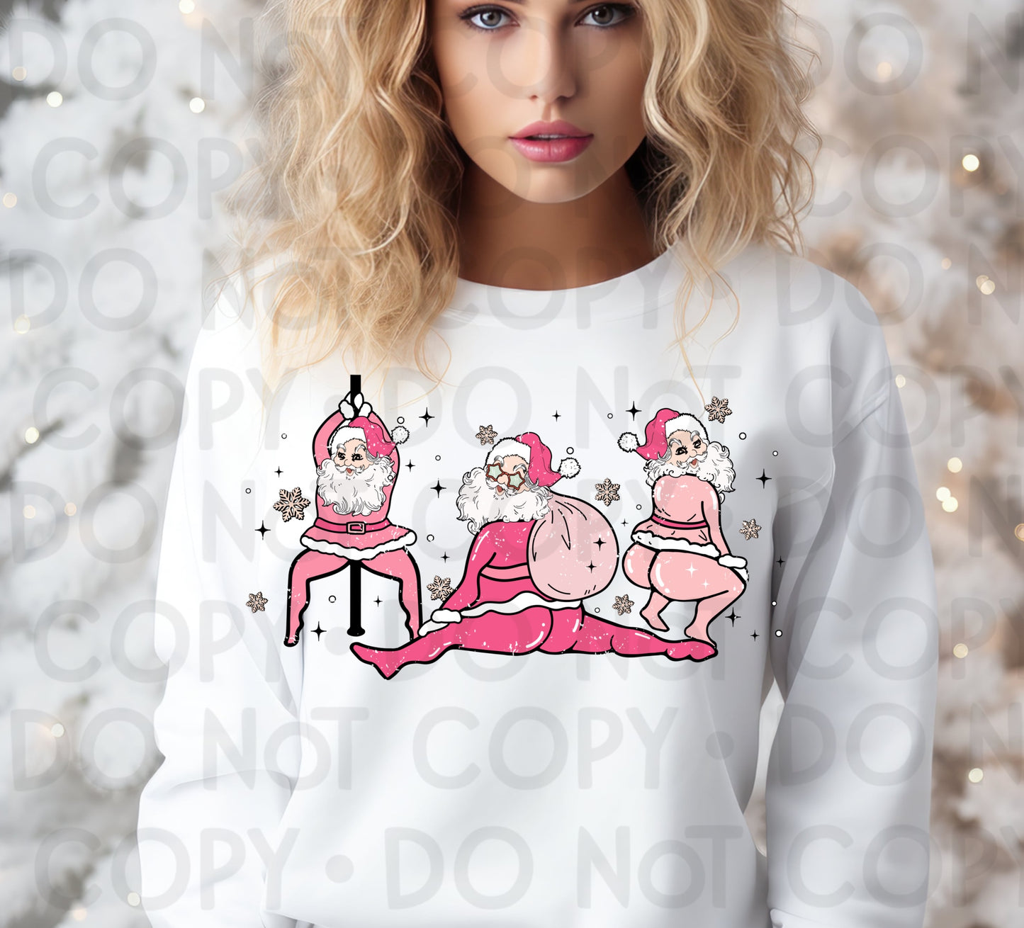 Dancing Santas Pink - DTF