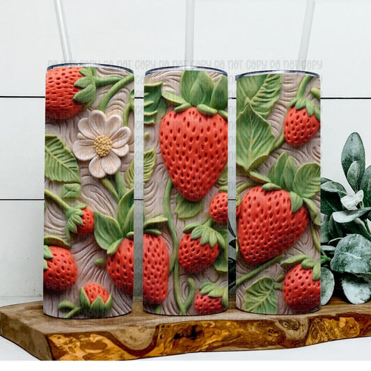 Strawberries - Sublimation 20oz Tapered or Straight Wrap