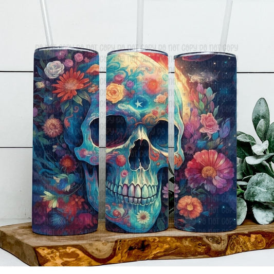 Flower Skull - Sublimation 20oz Tapered or Straight Wrap