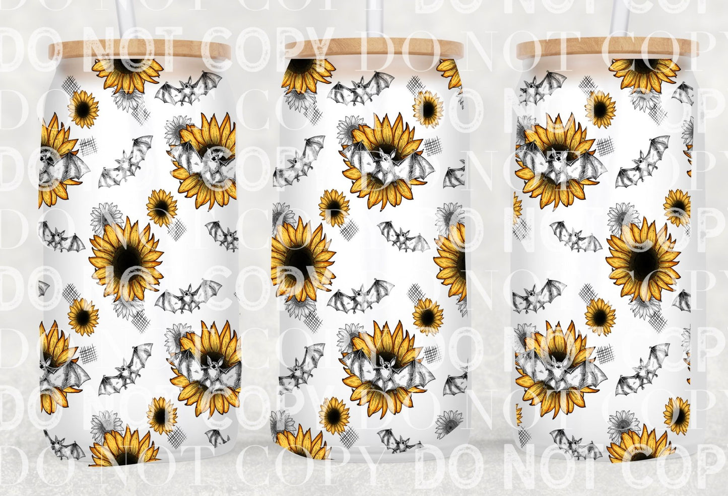 Sunflower Bats Wrap 16oz - UV DTF