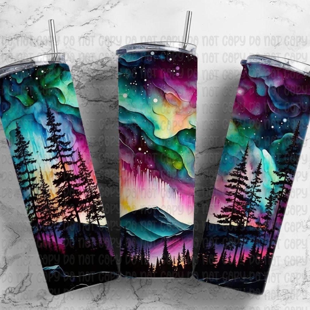 Northern Lights - Sublimation 20oz Skinny Straight Wrap