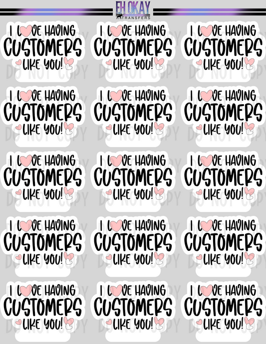 Love customers! - Vinyl sticker sheet