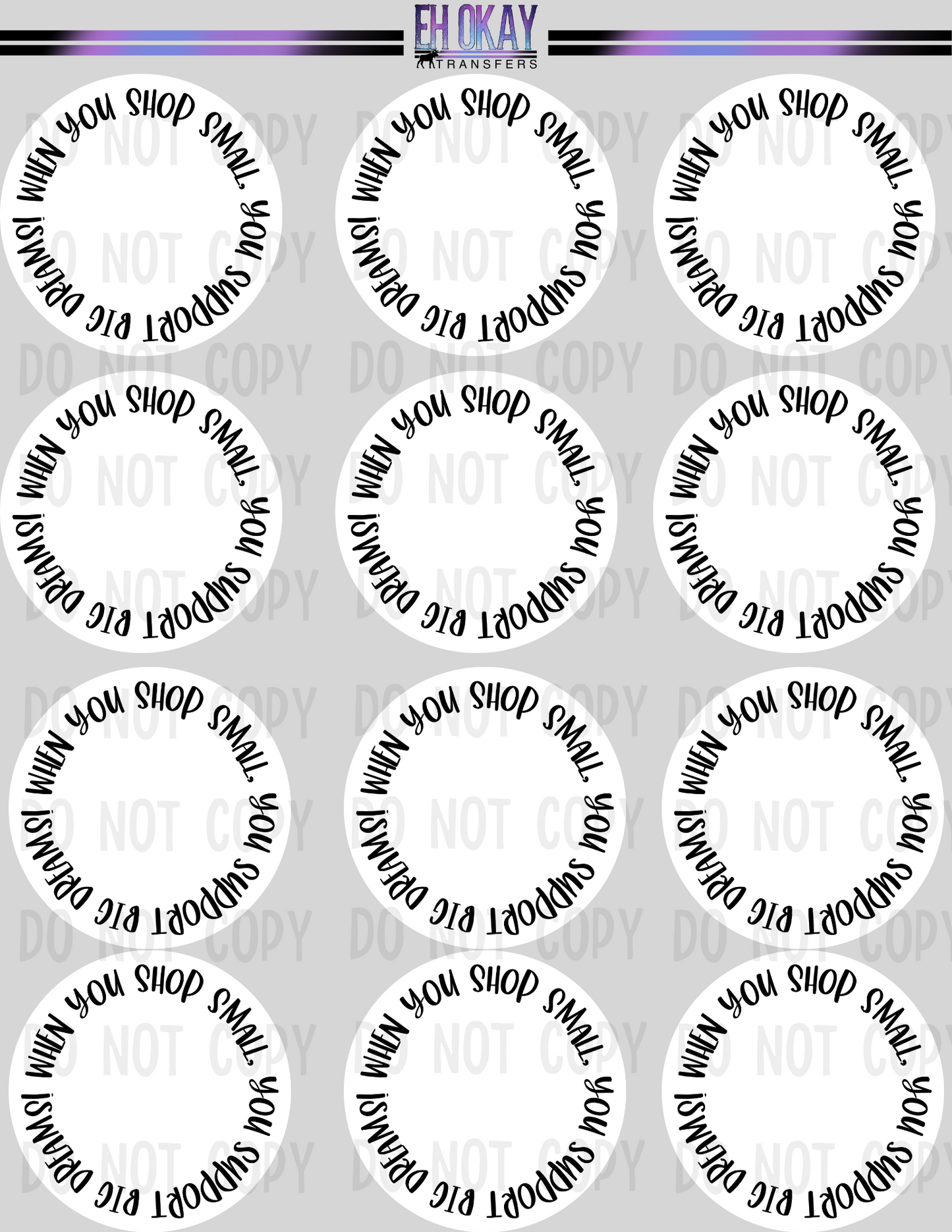 Shop small - Vinyl sticker sheet