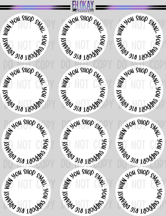 Shop small - Vinyl sticker sheet