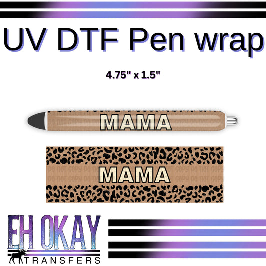 Mama Leopard Pen Wrap - UV DTF