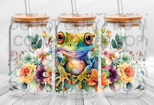 Floral Frog Wrap 16oz - UV DTF