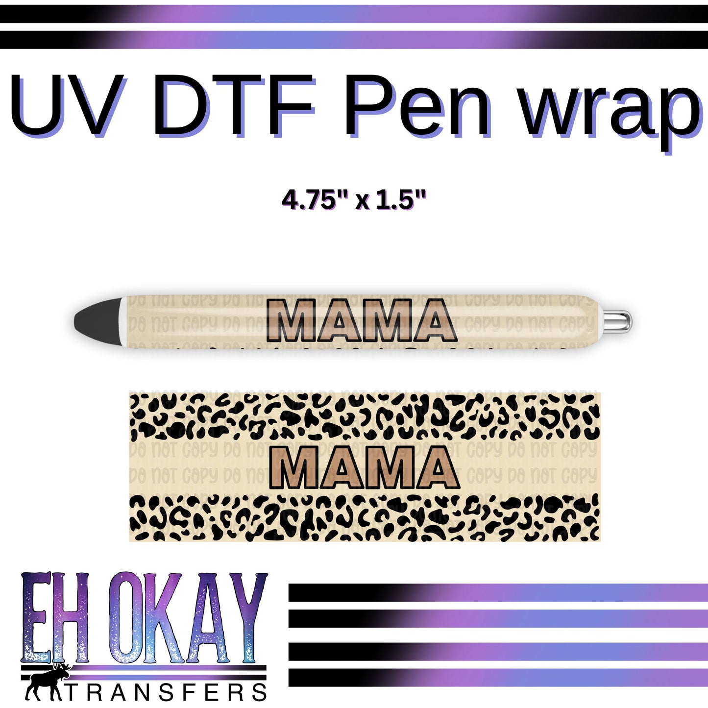 Mama Leopard Pen Wrap - UV DTF