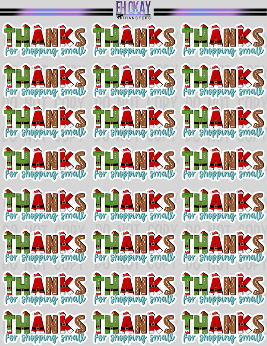 Thanks - Vinyl sticker sheet