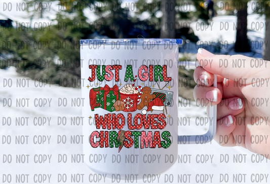 Just A Girl Who Loves Christmas - UV DTF Decal