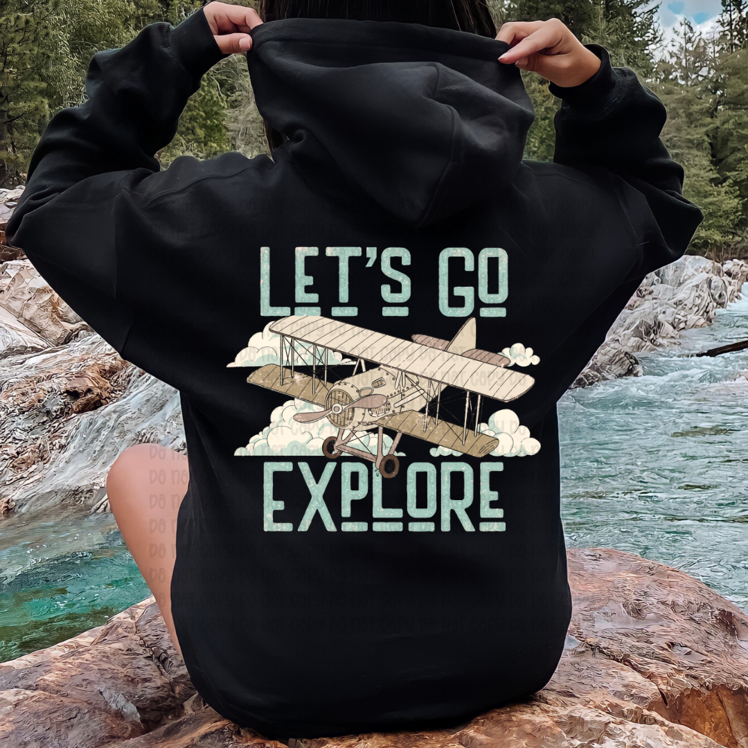 Let's Go Explore Distressed - DTF