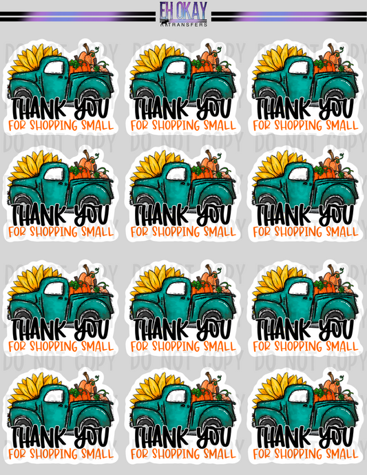 Thanks - Vinyl sticker sheet