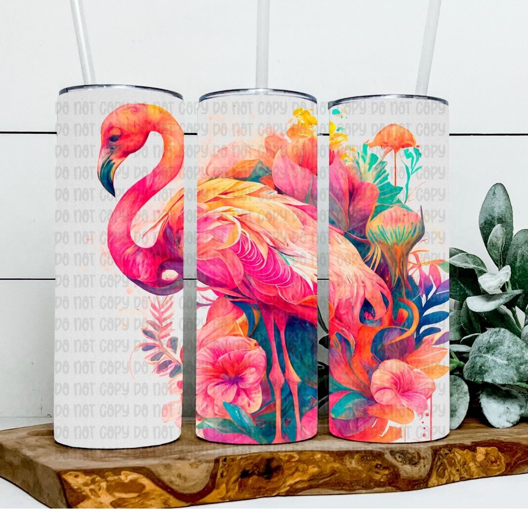 Flamingo - Sublimation 20oz Skinny Straight Wrap