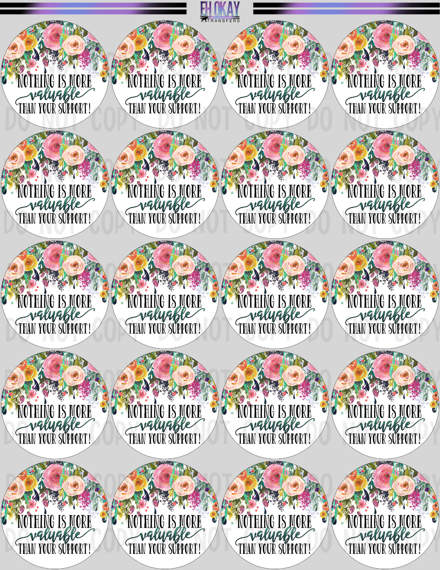 Nothing is more valuable - Vinyl sticker sheet