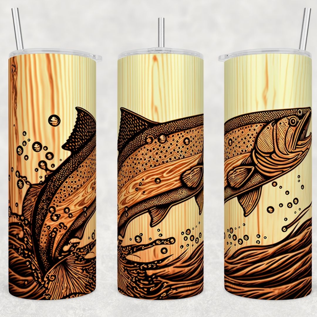 Trout - Sublimation 20oz Skinny Straight Wrap