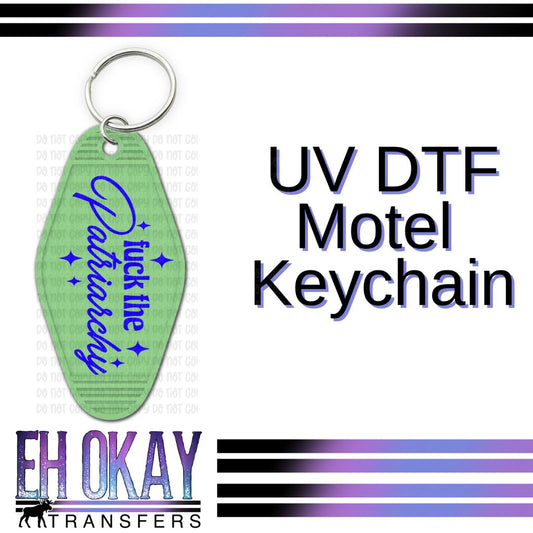 Fuck The Patriarchy Blue - UV DTF Keychain Decal