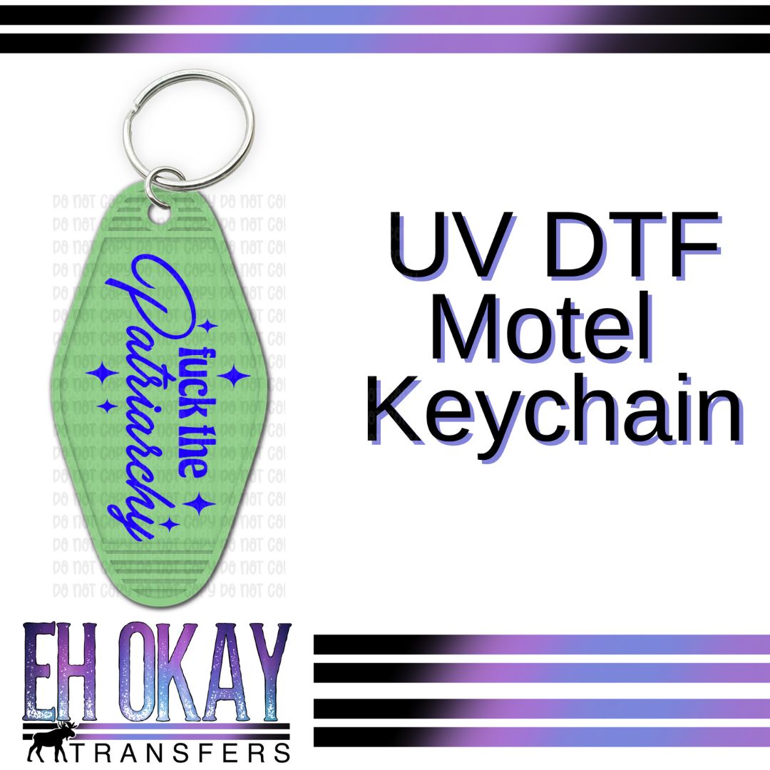 Fuck The Patriarchy Blue - UV DTF Keychain Decal