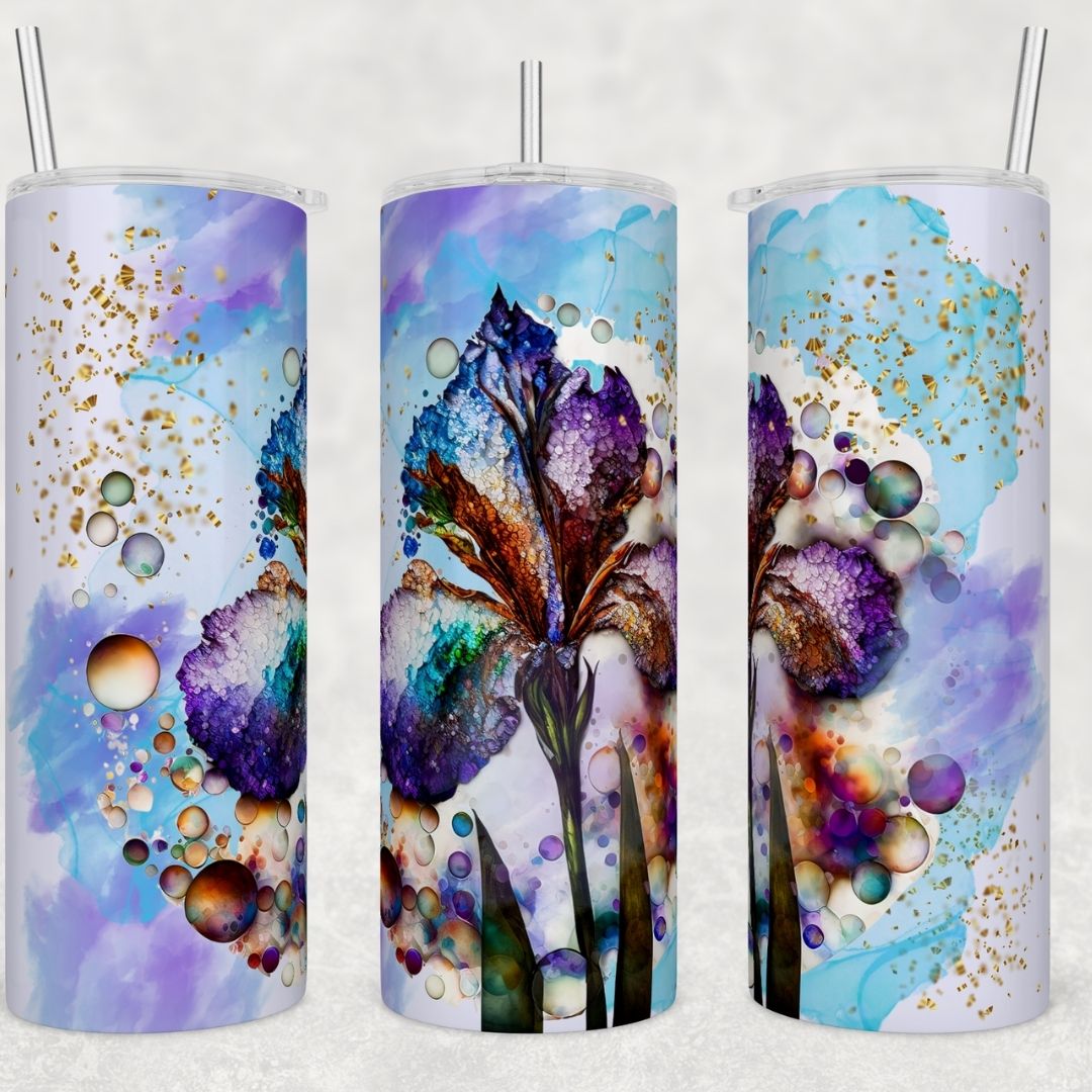 Iris - Sublimation 20oz Skinny Straight Wrap