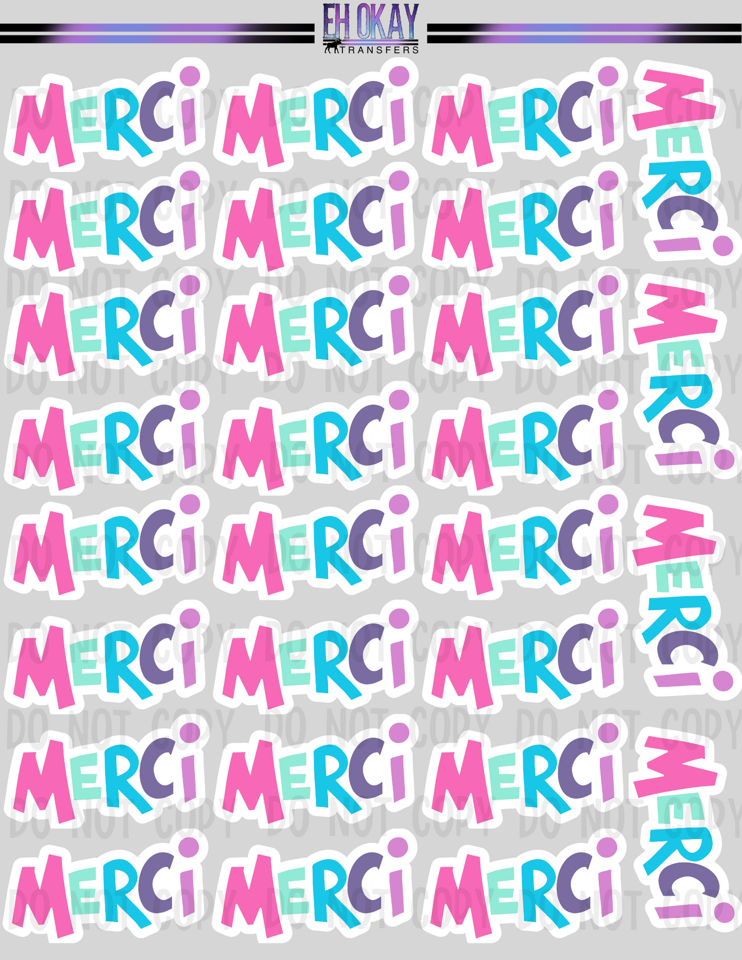 Merci - Vinyl sticker sheet