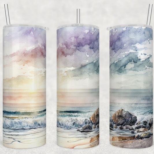 Beach - Sublimation 20oz Skinny Straight Wrap