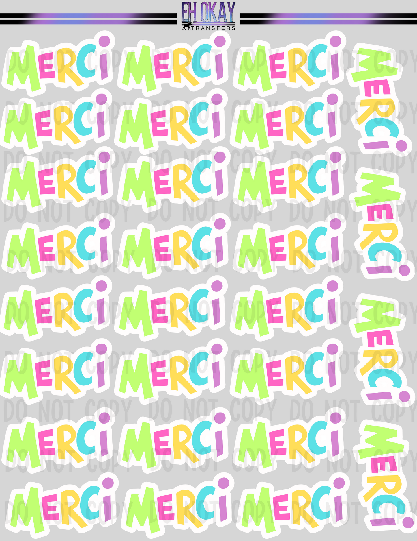 Merci - Vinyl sticker sheet