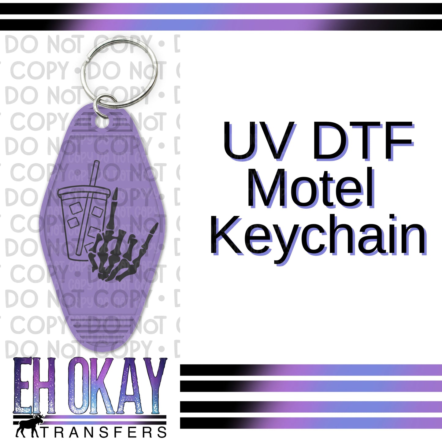 Skellie Iced Coffee - UV DTF Keychain Decal