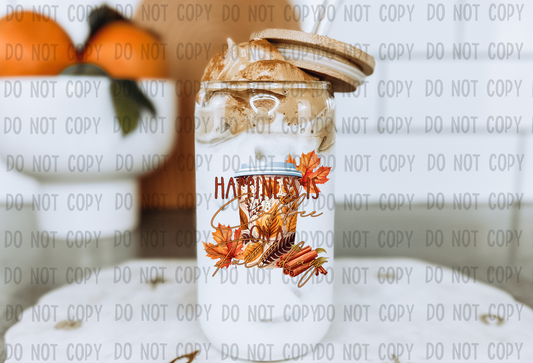 Happiness Is Coffee On A Fall Day - UV DTF Decal