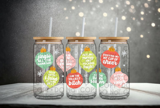 Christmas Bulb Affirmations Wrap 16oz - UV DTF