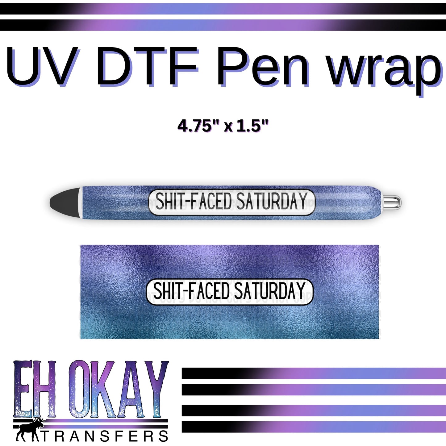 Shit-Faced Saturday Pen Wrap - UV DTF