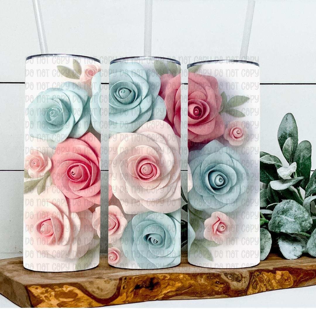 FLowers - Sublimation 20oz Skinny Straight Wrap