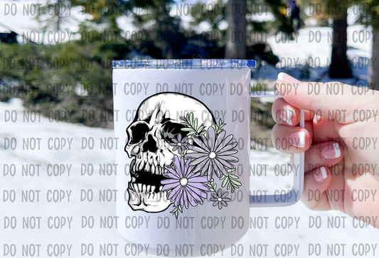 Skull & Daisies - UV DTF Decal