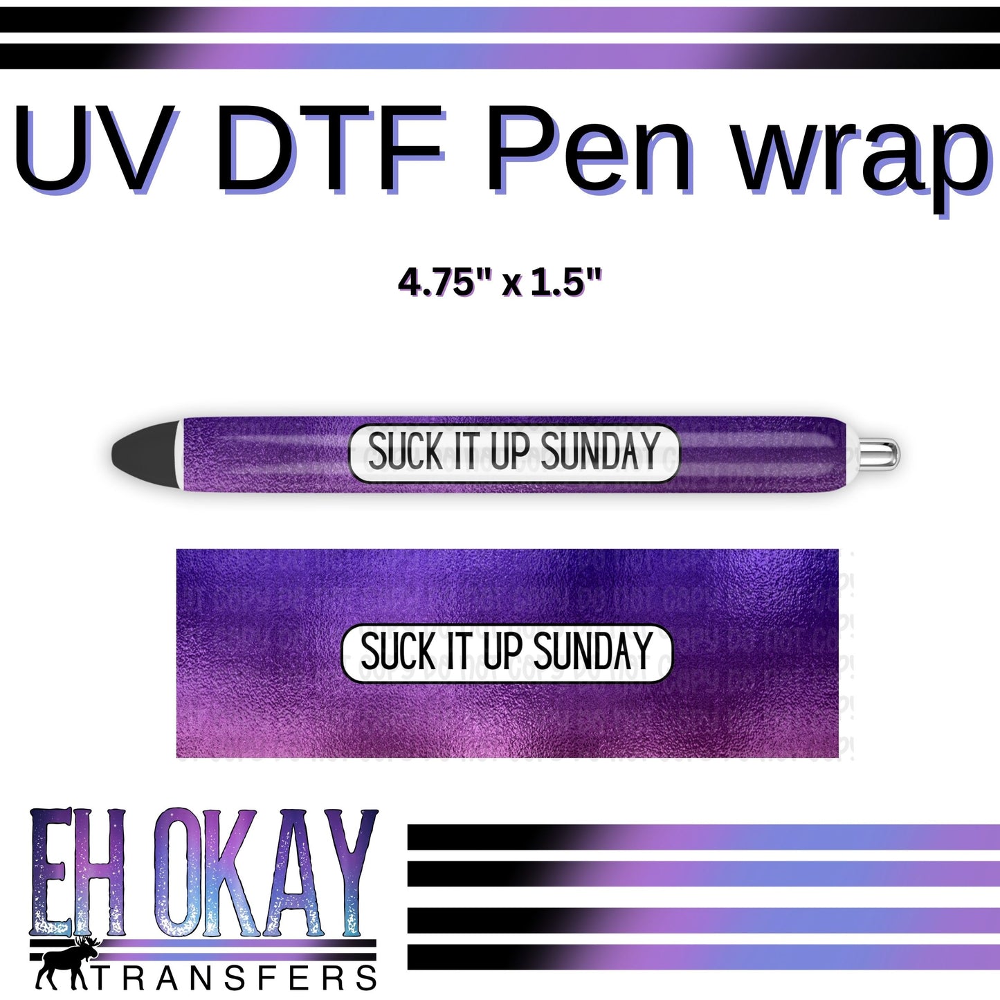 Suck It Up Sunday Pen Wrap - UV DTF