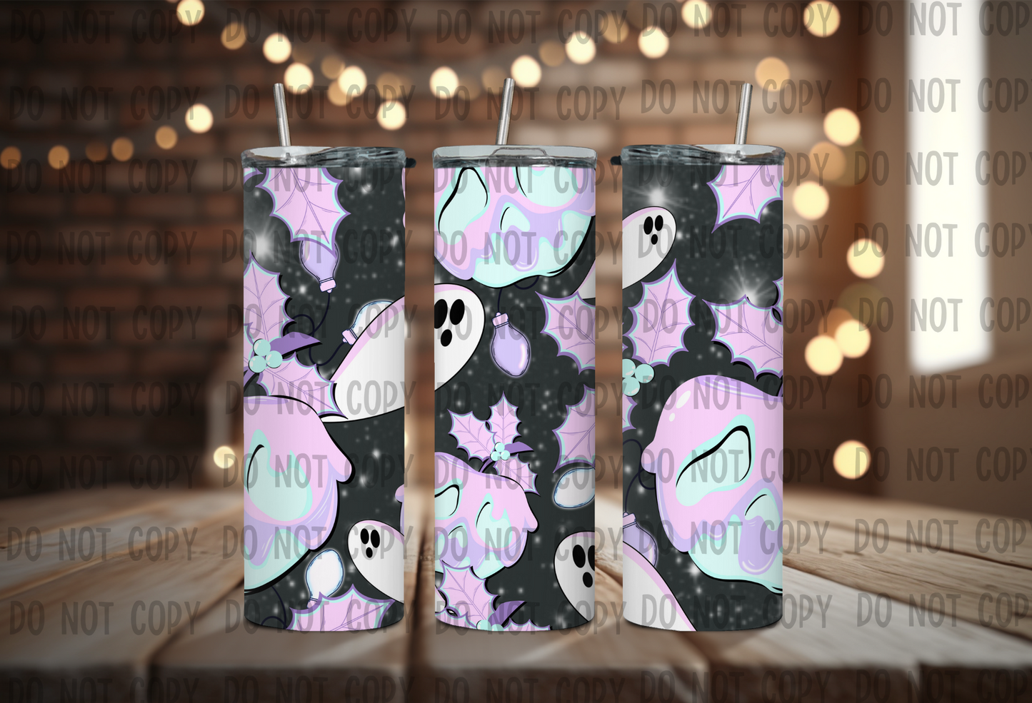 Spooky Christmas Pastels - Sublimation 20oz Straight Wrap