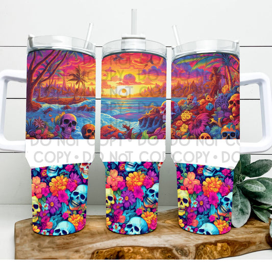 Skull Beach - 40oz  Sublimation Wrap