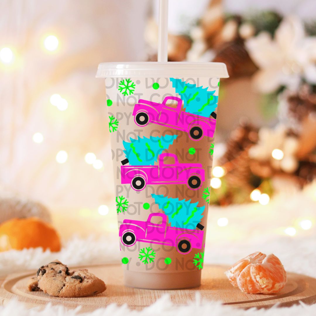 Festive Truck - UV DTF 24oz Wrap