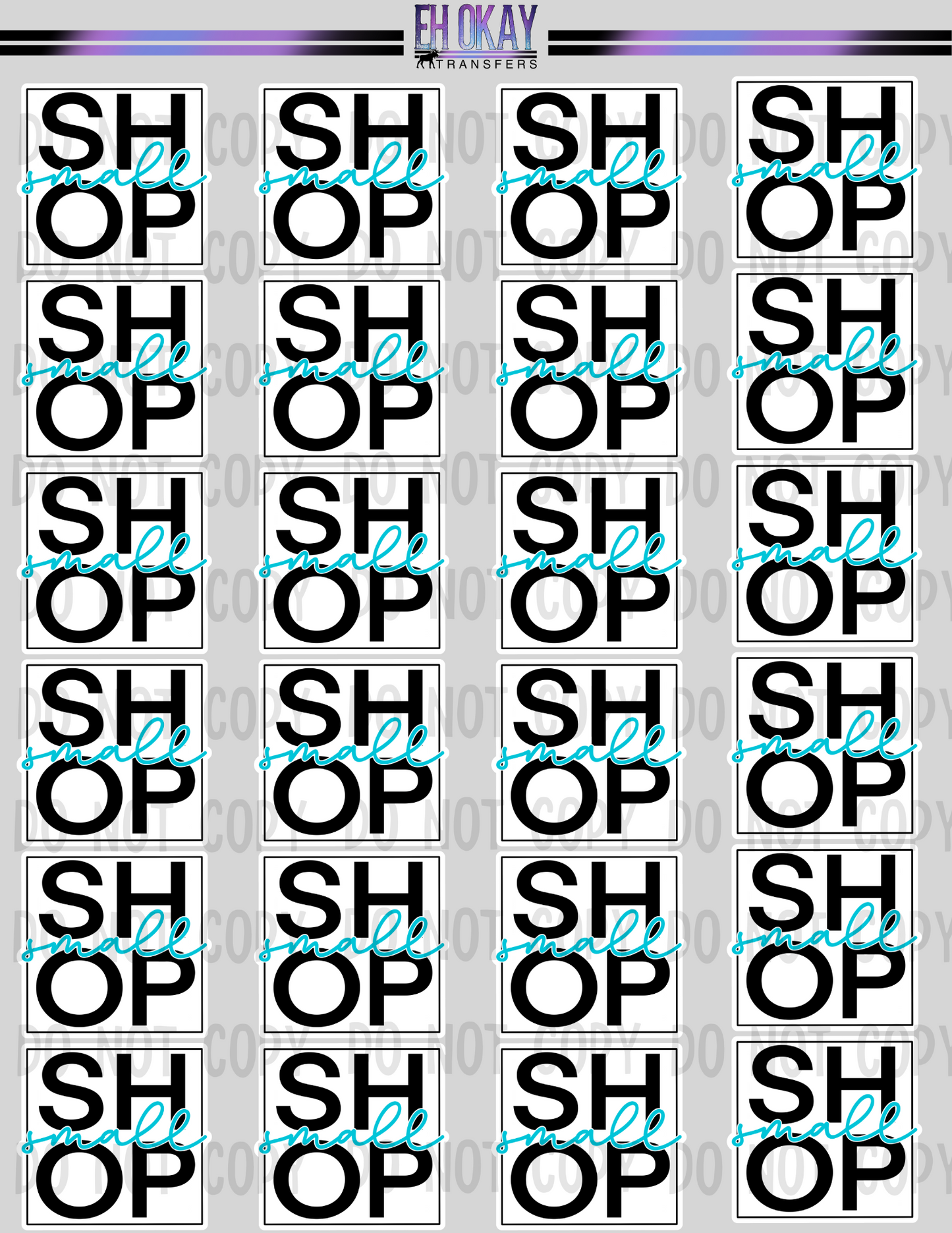 Shop small - Vinyl sticker sheet