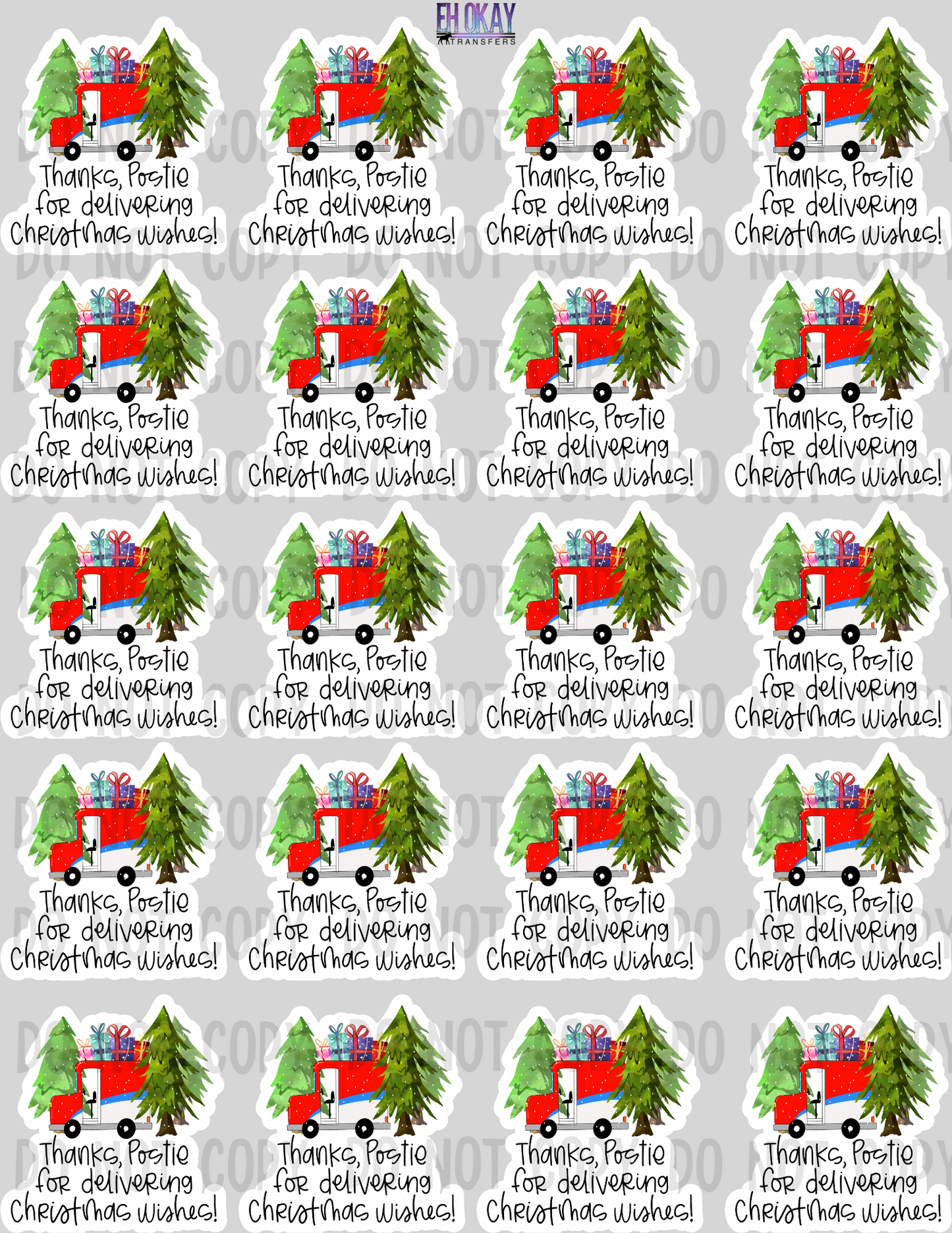 Thanks for delivering Christmas wishes - Vinyl sticker sheet