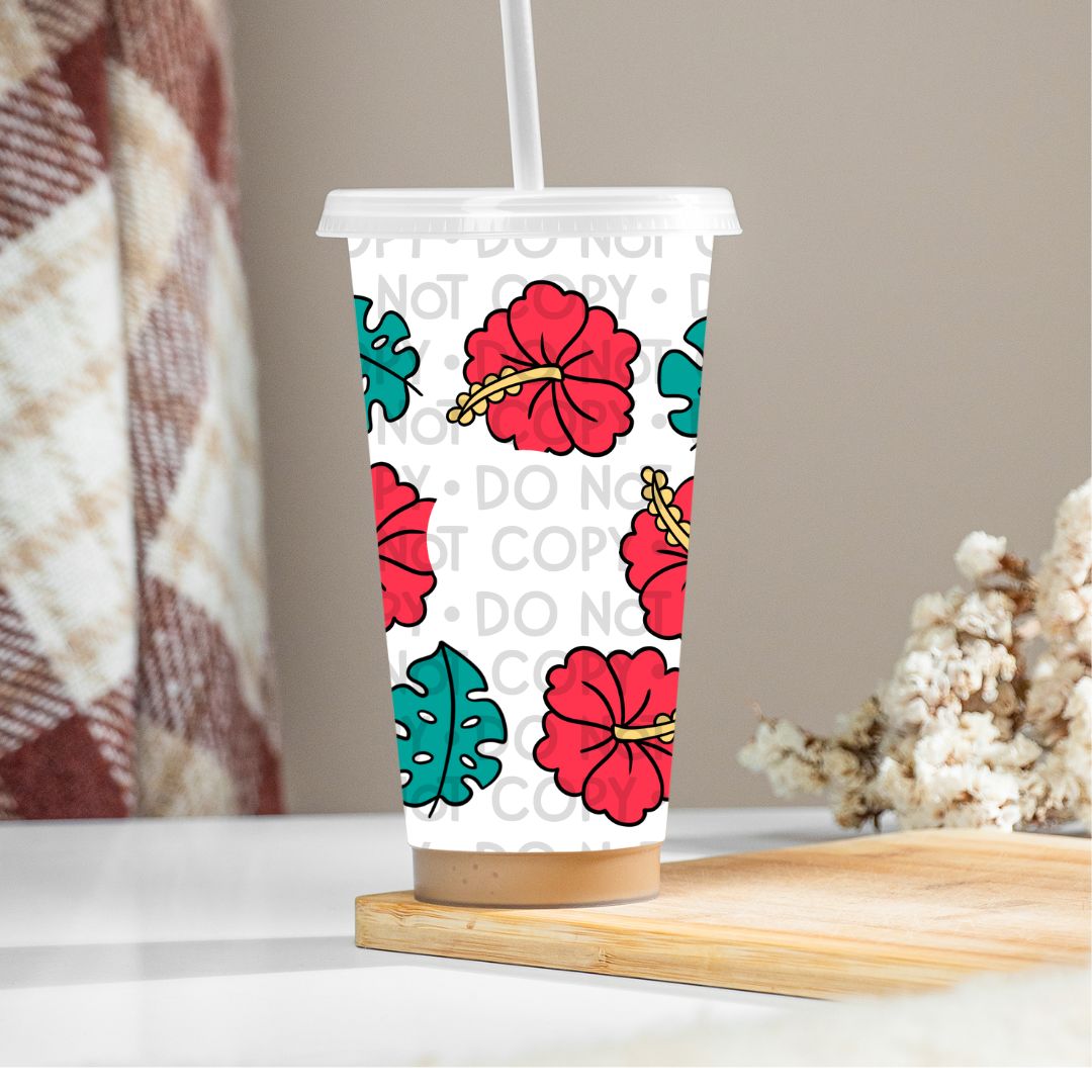 Hibiscus Flowers - UV DTF 24oz Wrap