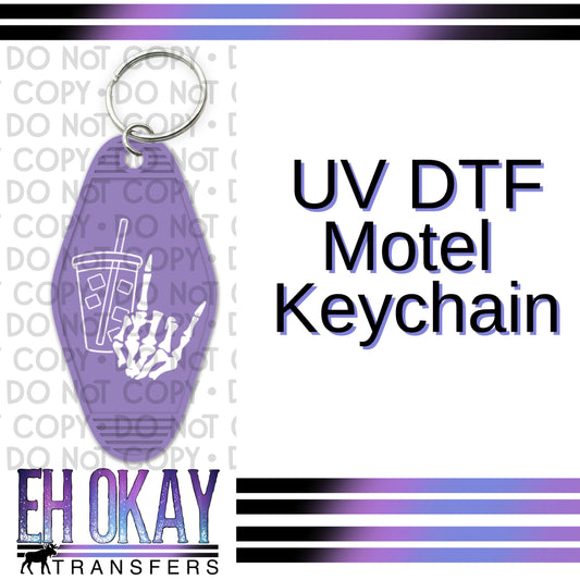 Skellie Iced Coffee White - UV DTF Keychain Decal