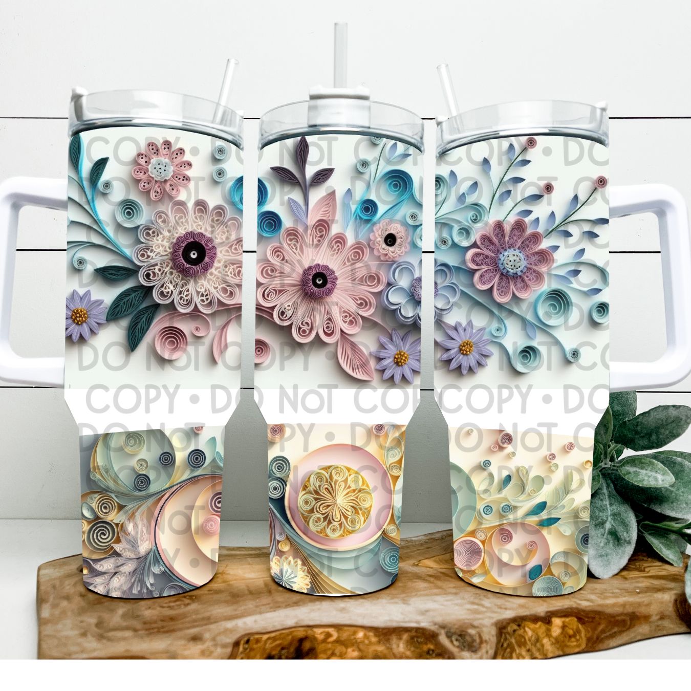 Floral Art - 40oz  Sublimation Wrap